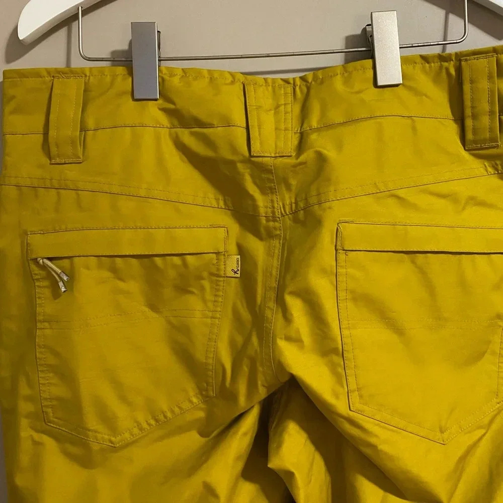 Women’s outdoor waterproof snow pants, mustard, large - Picture 5 of 9